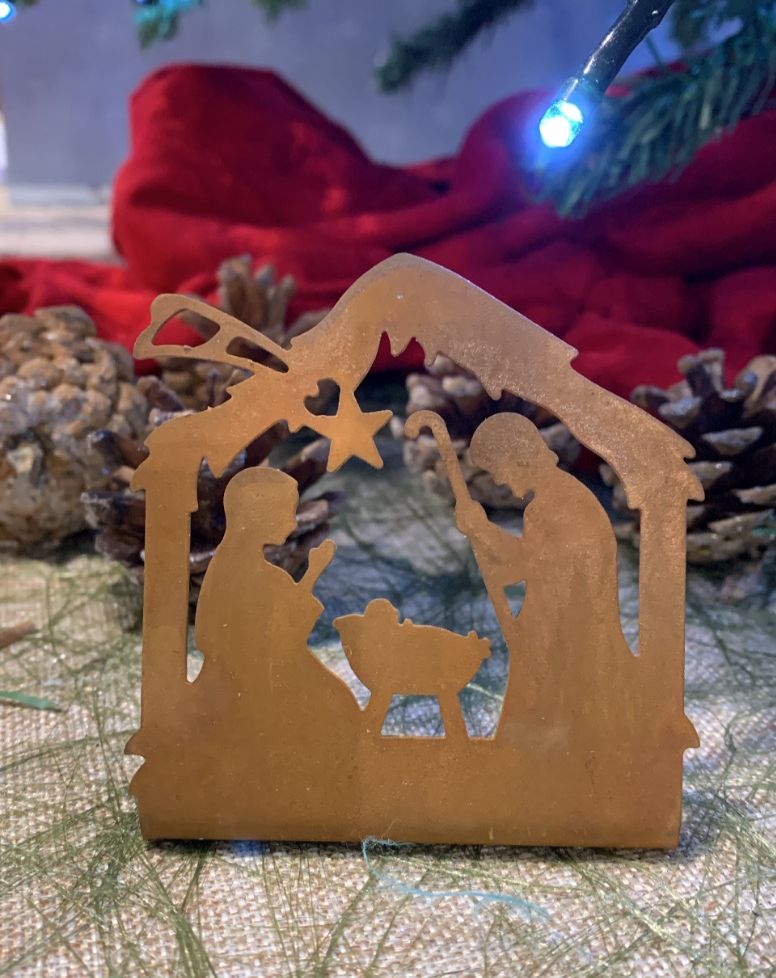 Presepe natività in corten